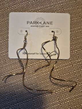 Park Lane Gold Twisted Ribbon Dangle Earrings